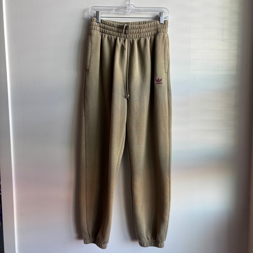 adidas Olive Green Track Pants with Maroon Trefoil